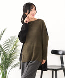 【C-FORTPOINT/フォートポイント】パッチワーク配色 ニットプルオーバー