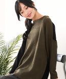 【C-FORTPOINT/フォートポイント】パッチワーク配色 ニットプルオーバー