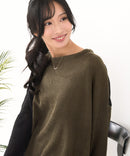 【C-FORTPOINT/フォートポイント】パッチワーク配色 ニットプルオーバー