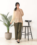 【C-FORTPOINT/フォートポイント】パッチワーク配色 ニットプルオーバー