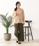 【C-FORTPOINT/フォートポイント】パッチワーク配色 ニットプルオーバー