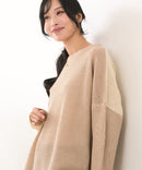 【C-FORTPOINT/フォートポイント】パッチワーク配色 ニットプルオーバー