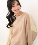 【C-FORTPOINT/フォートポイント】パッチワーク配色 ニットプルオーバー