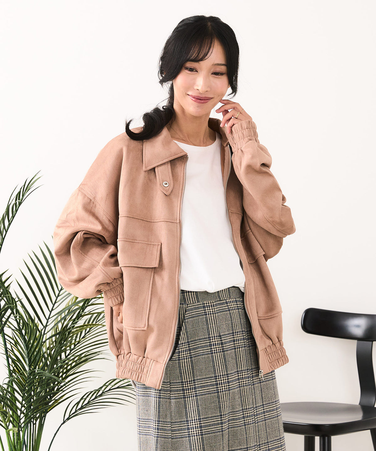 C-FORT POINT/フォートポイント】スウェードポンチ フライトジャケット