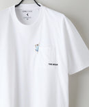 ZEROSTAIN 胸ポケット 刺繍Tシャツ 汗染みの目立ちにくいTシャツ 防汚 ＵＶカット アニマル おじさん ビール アメ車