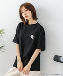 【ねないこだれだ】【コットン100％のしっかりした生地 ドロップショルダー】オリジナルデザイン 刺繍Tシャツ せなけいこ 絵本 コラボ キャラクター 半袖 ユニセックス おばけ グッズ かわいい
