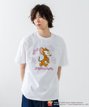 新柄追加！！【TOM AND JERRY/トムとジェリー】オリジナルデザイン 刺繍 Tシャツ ジェリー タフィー ドロップショルダー ビッグシルエット ユニセックス キャラクター