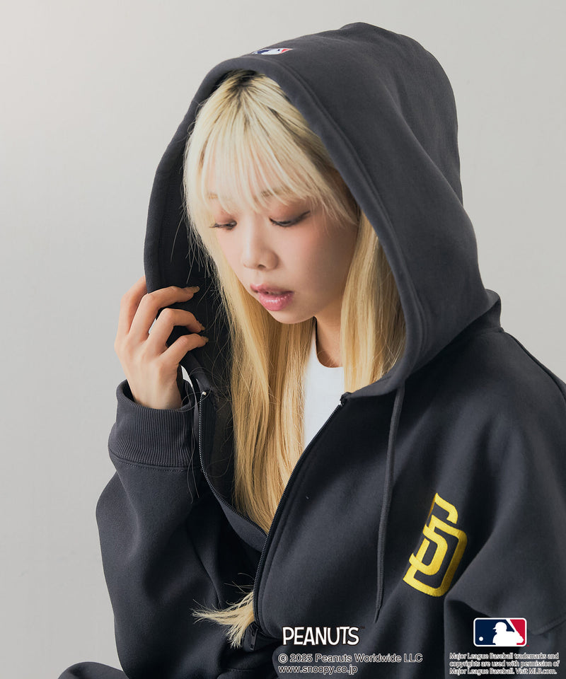 【PEANUTS×MLB】オリジナルデザイン フルジップパーカー ヤンキース ドジャース カブス キャラクター
