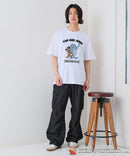 【TOM and JERRY/トムとジェリー】オリジナルデザインTシャツ 刺繍 ドロップショルダー ユニセックス