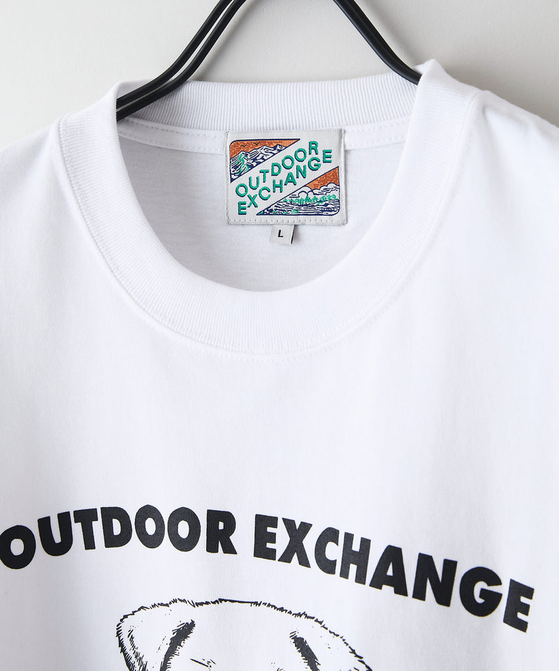 アニマルプリント クルーネックTシャツ（イヌ）オーバーサイズ【OUTDOOR EXCHANGE/アウトドアエクスチェンジ】