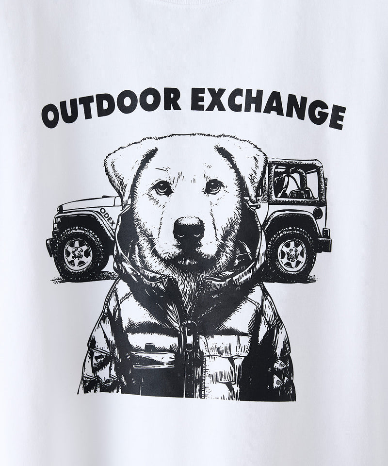 アニマルプリント クルーネックTシャツ（イヌ）オーバーサイズ【OUTDOOR EXCHANGE/アウトドアエクスチェンジ】