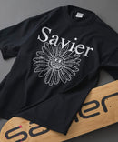 【SAVIER/サビアー】×【SMILEY FACE/スマイリーフェイス】コラボ フラワープリント Tシャツ オーバーサイズ