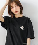 【ねないこだれだ】【コットン100％のしっかりした生地 ドロップショルダー】オリジナルデザイン 刺繍Tシャツ せなけいこ 絵本 コラボ キャラクター 半袖 ユニセックス おばけ グッズ かわいい