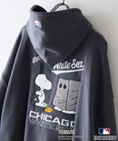 【PEANUTS/ピーナッツ】【ユニセックスデザインでリンクコーデにも◎】MLB×PEANUTS 裏起毛ジップパーカー 保温 キャラクター ドジャース ヤンキース ホワイトソックス