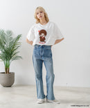 【Monchhichi/モンチッチ】【限定オリジナルデザイン】モンチッチ Tシャツ コットン100% ドロップショルダーシルエット プリント サガラ刺繍 半袖 カットソー キャラクター レトロ ユニセックス