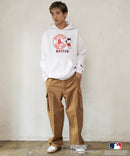 【MLB ×PEANUTS】別注コラボ 裏起毛 フーディー プルオーバー パーカー ドロップショルダー オーバーサイズ