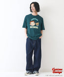 【おさるのジョージ】 オリジナルデザイン 刺繍 Tシャツ ジョージ ドロップショルダー ビッグシルエット ユニセックス キャラクター