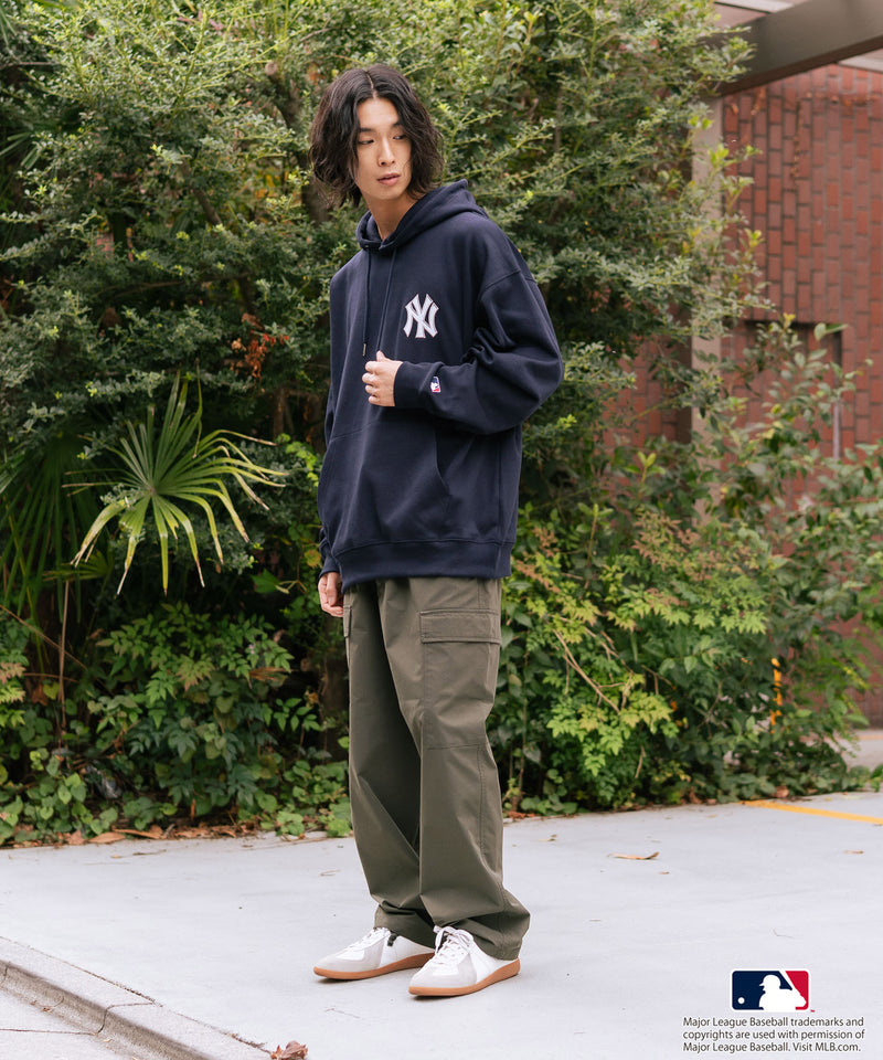 【MLB/メジャーリーグベースボール】裏起毛 バックロゴ フーディー プルオーバーパーカー