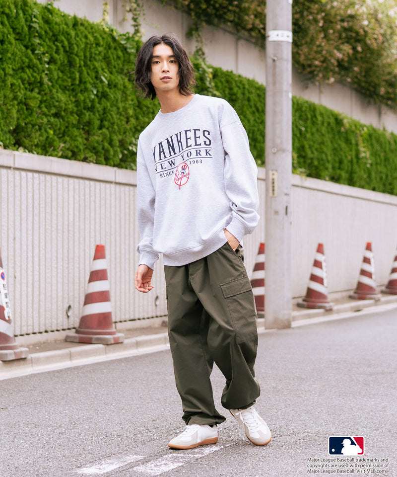 【MLB/メジャーリーグベースボール】 裏起毛 レトロロゴ クルーネックトレーナー スウェット