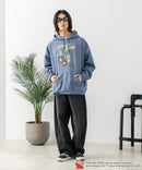 【TOM and JERRY/トムとジェリー】オリジナルデザイン 刺繍 プルオーバーパーカー フーディー ジェリー タフィー サカナ ドロップショルダー ビッグシルエット