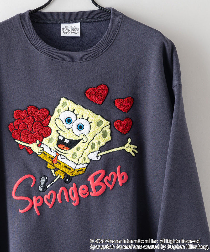 SPONGE BOB スポンジボブ オリジナルデザイン 裏起毛クルーネックスウェット