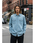 【LEVI'S/リーバイス】【王道ウエスタン】デニム ウエスタンシャツ スナップボタン 長袖 インディゴブル サックス ❘ジーンズメイト公式オンラインショップ