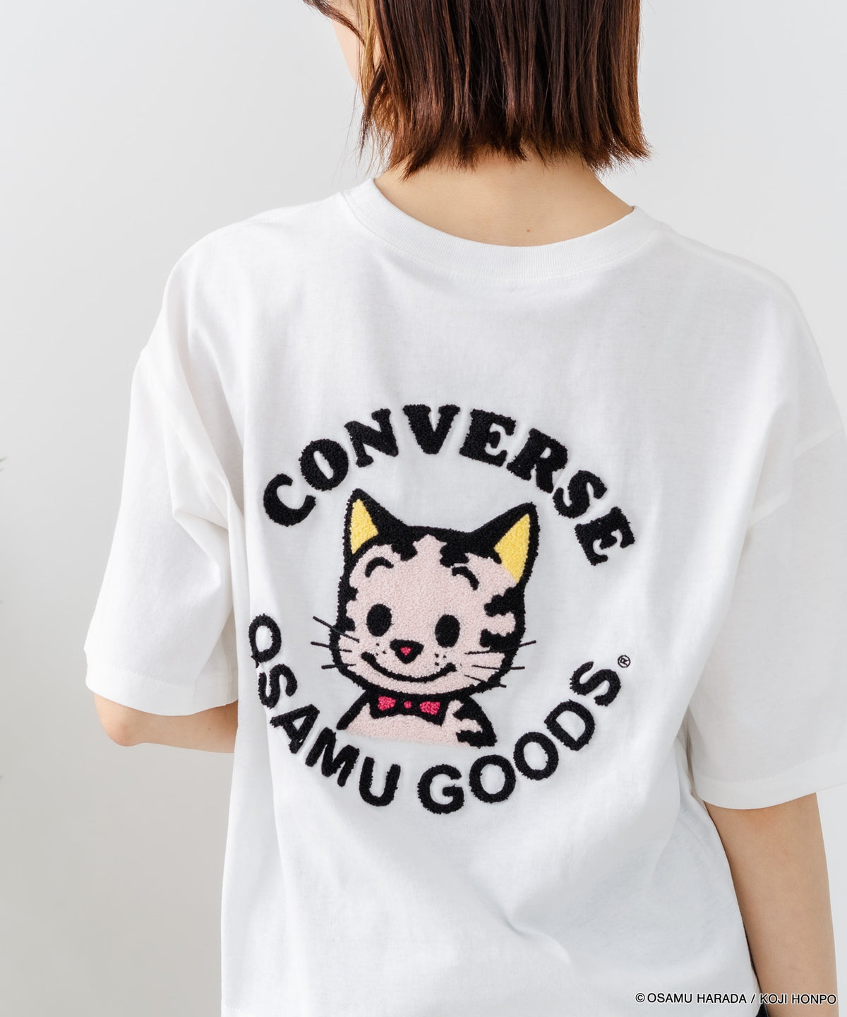 CONVERSE/コンバース】CONVERSE×OSAMUGOODS 天竺 CAT サガラ刺繍Tシャツ
