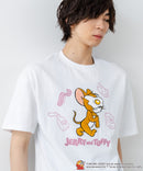 新柄追加！！【TOM AND JERRY/トムとジェリー】オリジナルデザイン 刺繍 Tシャツ ジェリー タフィー ドロップショルダー ビッグシルエット ユニセックス キャラクター