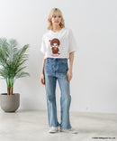 【Monchhichi/モンチッチ】【限定オリジナルデザイン】モンチッチ Tシャツ コットン100% ドロップショルダーシルエット プリント サガラ刺繍 半袖 カットソー キャラクター レトロ ユニセックス