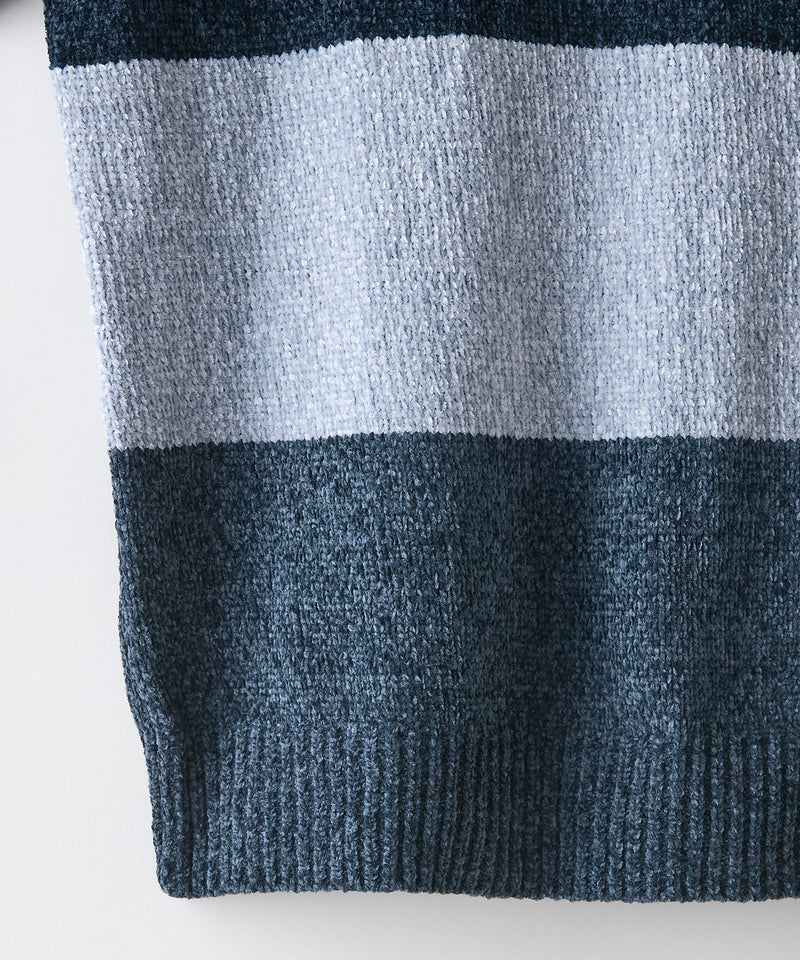 【BLUE STANDARD/ブルースタンダード】モール切り替えニット セーター 冬服 防寒 暖服