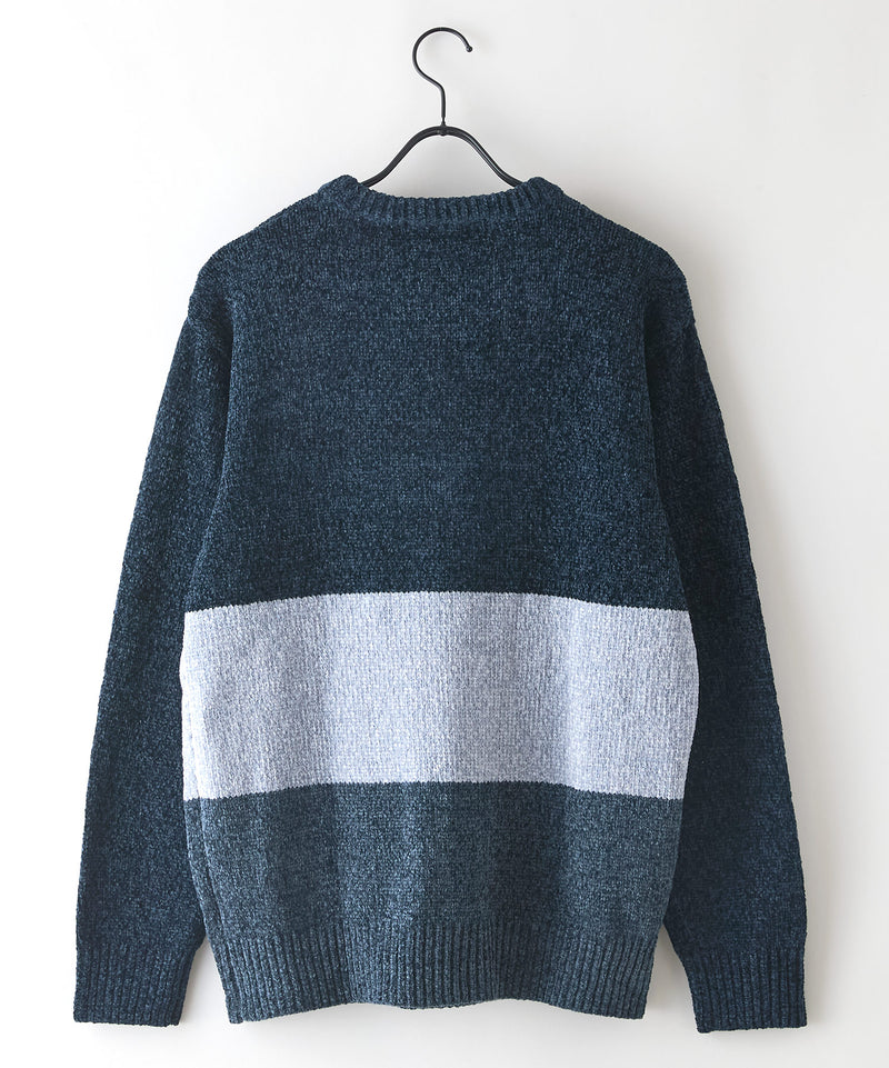 【BLUE STANDARD/ブルースタンダード】モール切り替えニット セーター 冬服 防寒 暖服