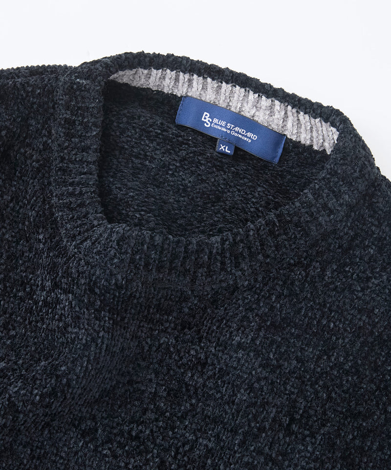【BLUE STANDARD/ブルースタンダード】モール切り替えニット セーター 冬服 防寒 暖服