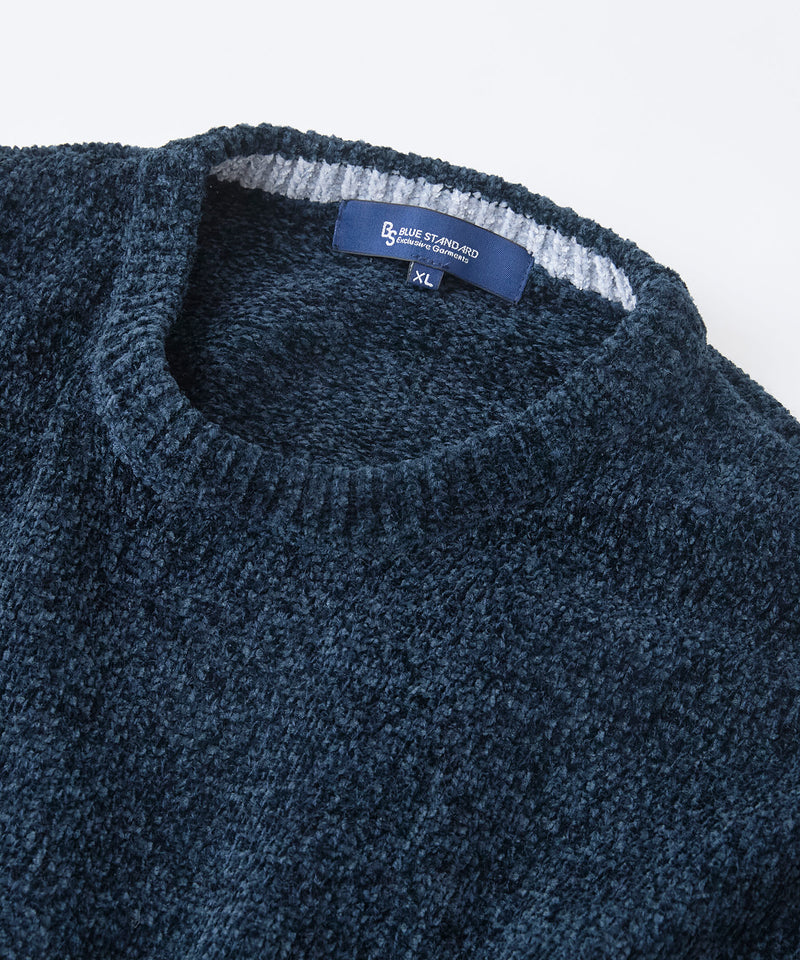 【BLUE STANDARD/ブルースタンダード】モール切り替えニット セーター 冬服 防寒 暖服