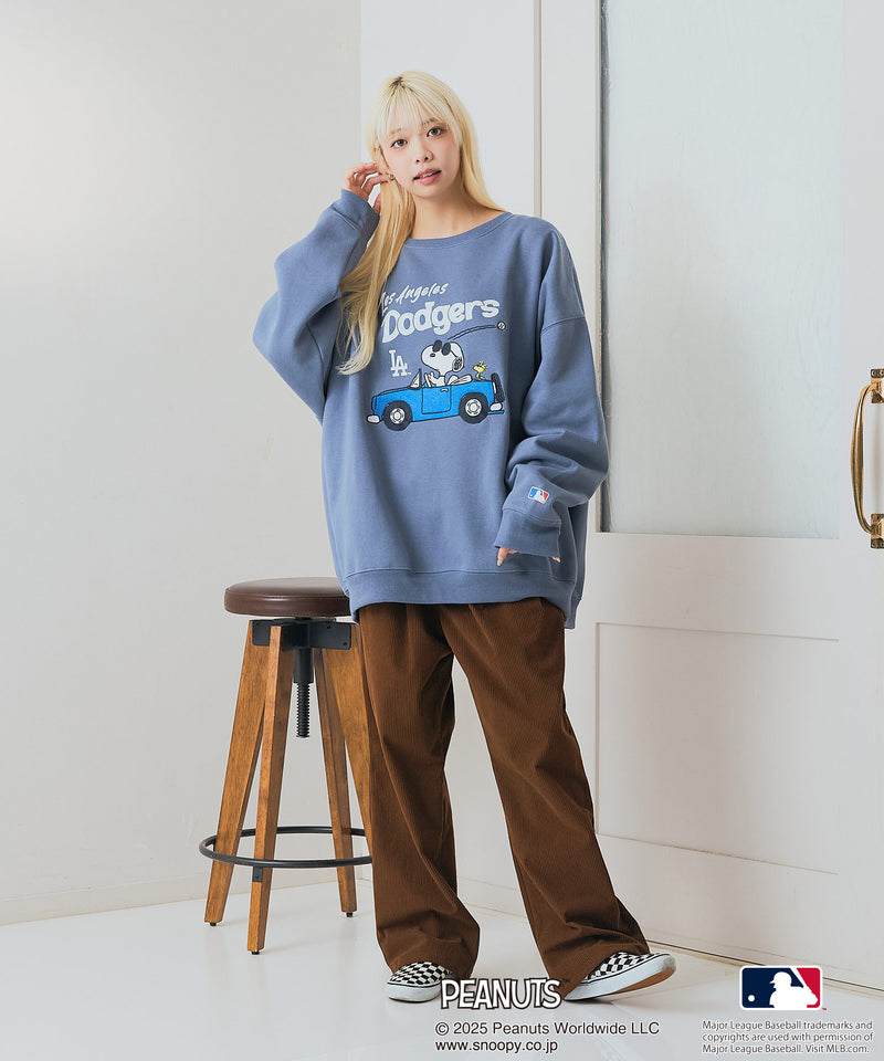 【PEANUTS×MLB】オリジナルデザイン 裏起毛トレーナー ヤンキース ドジャース カブス キャラクター