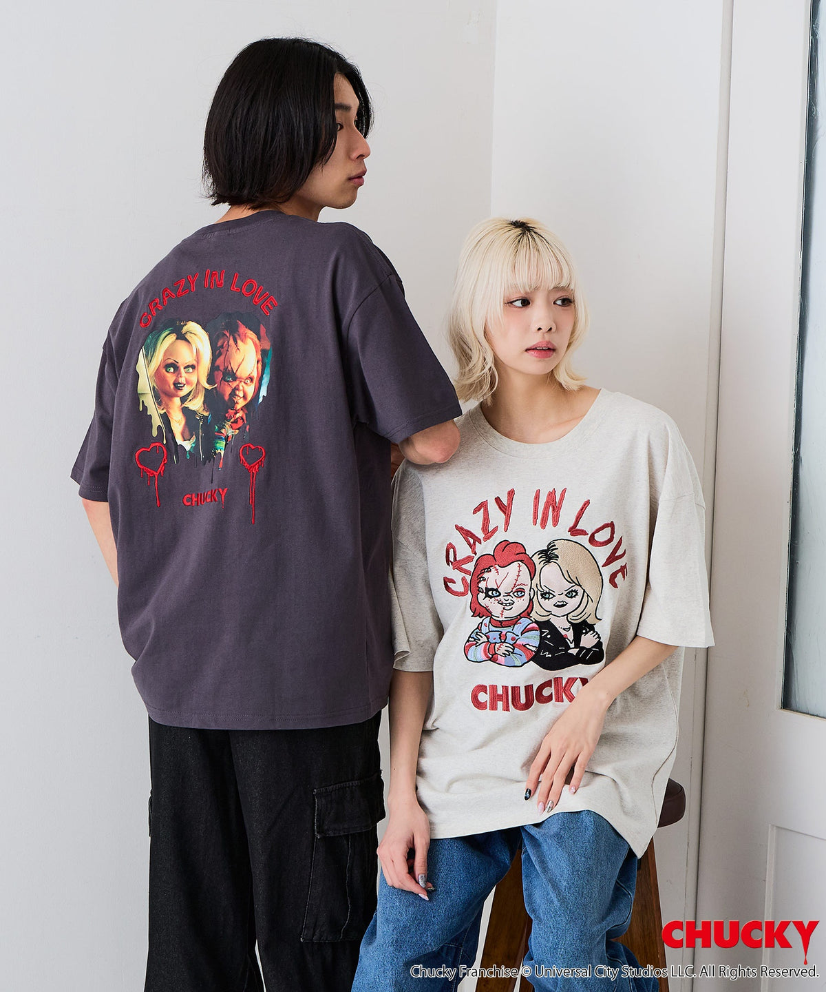 CHUCKY/チャッキー】オリジナルデザインTシャツ 刺繍 ドロップ