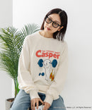 【DISCUS×Casper】キャラクタープリントスウェットトレーナー メンズ レディース ユニセックス