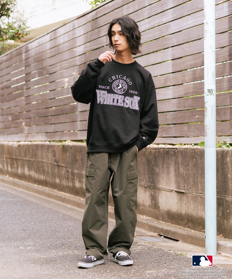 【MLB/メジャーリーグベースボール】 裏起毛 レトロロゴ クルーネックトレーナー スウェット