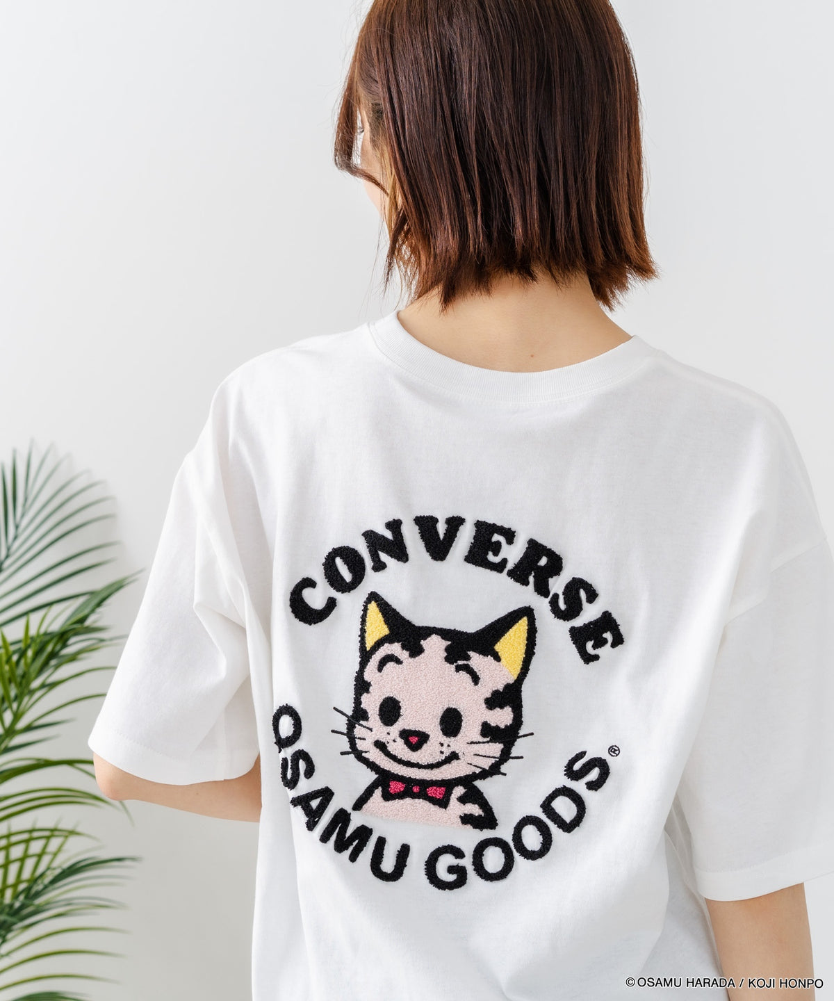 CONVERSE/コンバース】CONVERSE×OSAMUGOODS 天竺 CAT サガラ刺繍Tシャツ