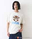 新柄追加！！【TOM AND JERRY/トムとジェリー】オリジナルデザイン 刺繍 Tシャツ ジェリー タフィー ドロップショルダー ビッグシルエット ユニセックス キャラクター