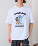 【TOM and JERRY/トムとジェリー】オリジナルデザインTシャツ 刺繍 ドロップショルダー ユニセックス