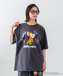 新柄追加！！【TOM AND JERRY/トムとジェリー】オリジナルデザイン 刺繍 Tシャツ ジェリー タフィー ドロップショルダー ビッグシルエット ユニセックス キャラクター