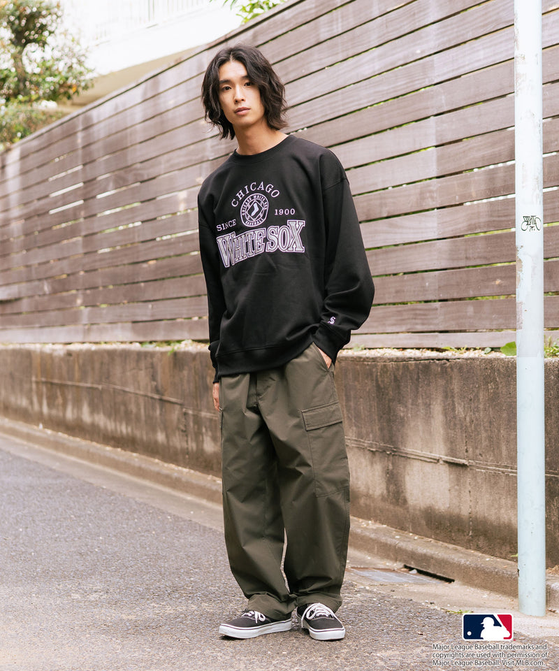 【MLB/メジャーリーグベースボール】 裏起毛 レトロロゴ クルーネックトレーナー スウェット