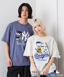 【PEANUTS×MLB】オリジナルデザインTシャツ 刺繍 ドロップショルダー ユニセックス