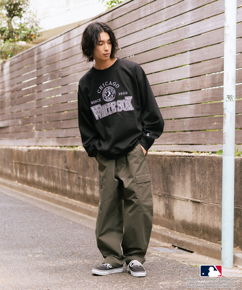 【MLB/メジャーリーグベースボール】 裏起毛 レトロロゴ クルーネックトレーナー スウェット