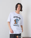 【TOM and JERRY/トムとジェリー】オリジナルデザインTシャツ 刺繍 ドロップショルダー ユニセックス