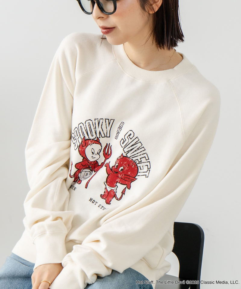 【DISCUS×HOT STUFF×Casper】キャラクタープリントスウェットトレーナー メンズ レディース ユニセックス