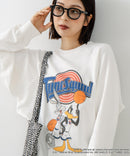 【DISCUS ATHLETIC×LOONEY TUNES】スペース・ジャム キャラクタープリントスウェットトレーナー メンズ レディース ユニセックス