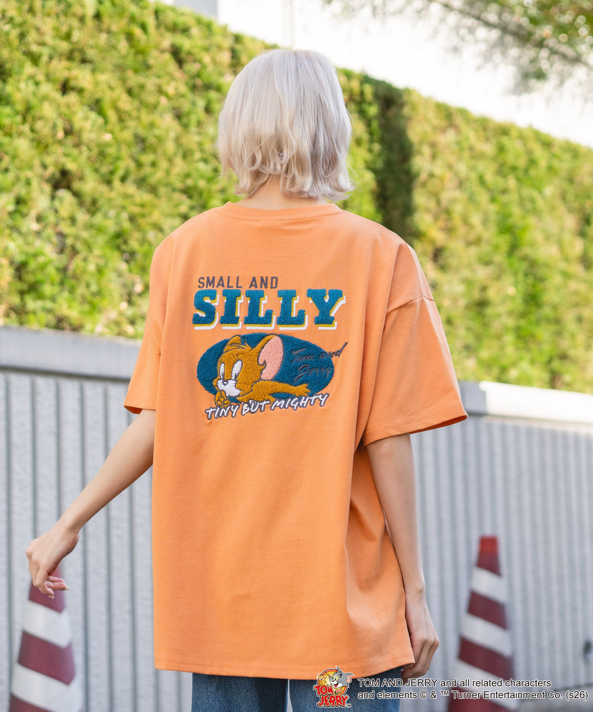 TOM＆JERRY/トムとジェリー】バックサガラ刺繍 半袖Tシャツ ルーズ