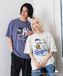 【PEANUTS×MLB】オリジナルデザインTシャツ 刺繍 ドロップショルダー ユニセックス