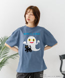 【ねないこだれだ】【コットン100％のしっかりした生地 ドロップショルダー】オリジナルデザイン 刺繍Tシャツ せなけいこ 絵本 コラボ キャラクター 半袖 ユニセックス おばけ グッズ かわいい